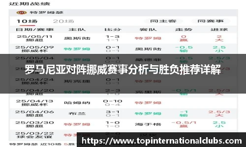 罗马尼亚对阵挪威赛事分析与胜负推荐详解